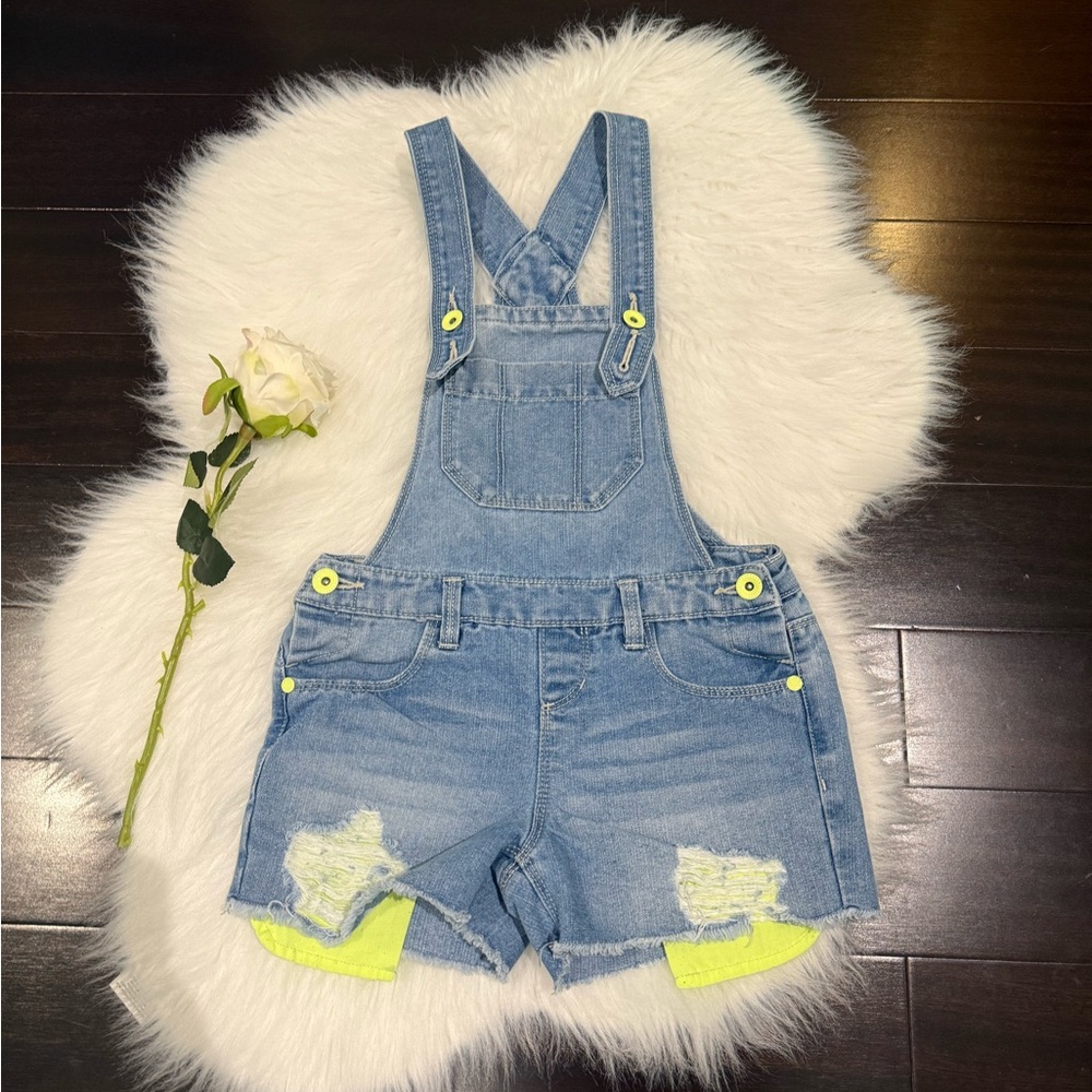 Squeeze Blue Denim Overalls with Neon Accents